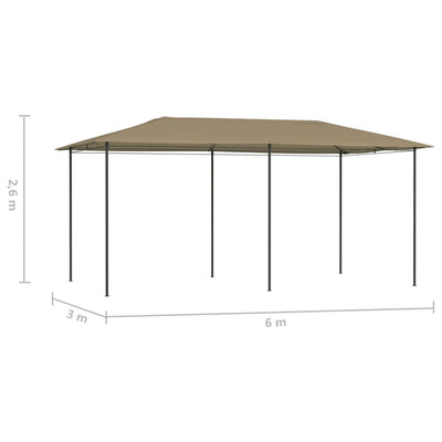 Huvimaja 3x6x2,6 m harmaanruskea 160 g/m²