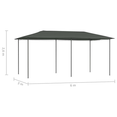 Huvimaja 3x6x2,6 m antrasiitti 160 g/m²