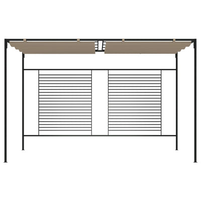 Huvimaja sisäänvedettävä katto 3x4x2,3 m taupe 180 g/m²