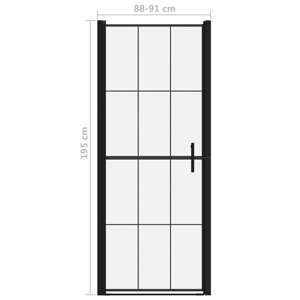 Suihkuovi karkaistu lasi 91x195 cm musta