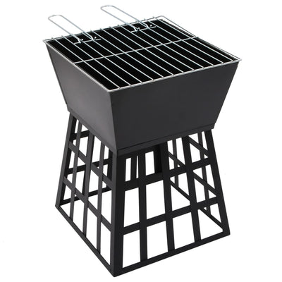 2-in-1 tulimalja/grilli 34x34x48 cm teräs
