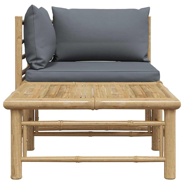 Tummanharmaat puutarhasohvasarja Iudka (2-osainen, tyynyt bambu)