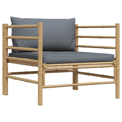 Tummanharmaat puutarhasohva Iudka (tyynyt bambu)