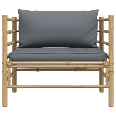 Tummanharmaat puutarhasohva Iudka (tyynyt bambu)