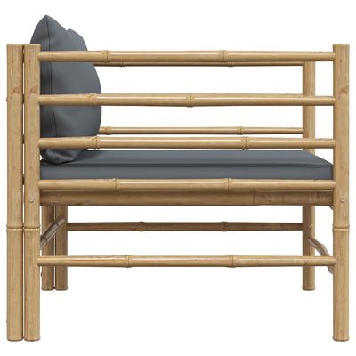 Tummanharmaat puutarhasohva Iudka (tyynyt bambu)