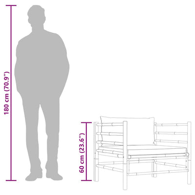 Tummanharmaat puutarhasohva Iudka (tyynyt bambu)