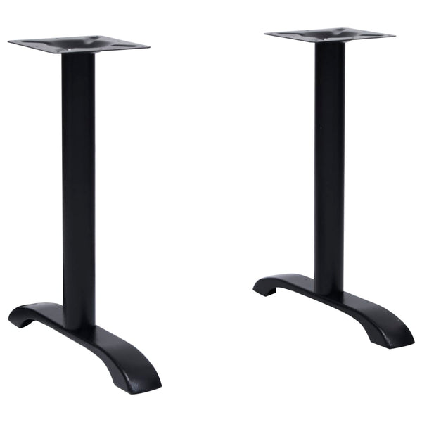 Bistropöydän jalat 2 kpl musta 61x8x72 cm valurauta