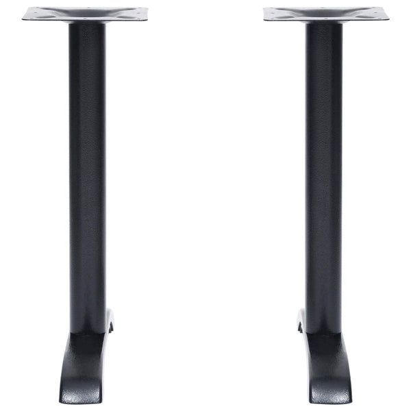 Bistropöydän jalat 2 kpl musta 61x8x72 cm valurauta