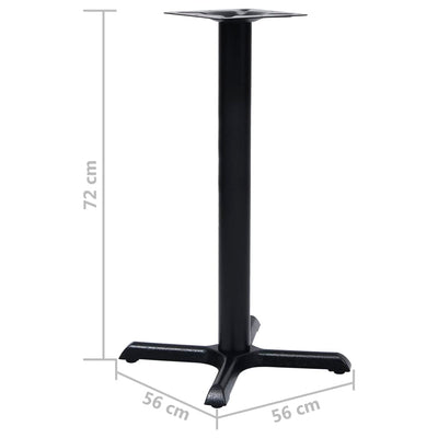 Bistropöydän jalka musta 56x56x72 cm valurauta