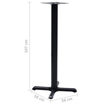 Bistropöydän jalka musta 56x56x107 cm valurauta