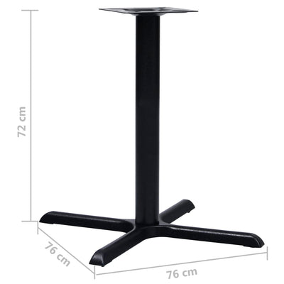 Bistropöydän jalka musta 76x76x72 cm valurauta