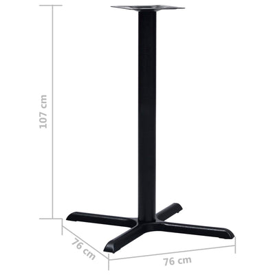 Bistropöydän jalka musta 76x76x107 cm valurauta