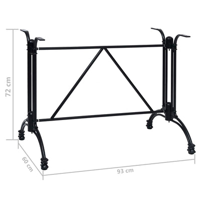 Bistropöydän jalka musta 93x60x72 cm valualumiini