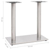 Bistropöydän jalka hopean värinen 70x40x72 cm ruostumaton teräs