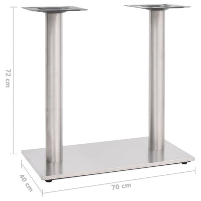 Bistropöydän jalka hopean värinen 70x40x72 cm ruostumaton teräs