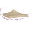 Juhlateltan katto 3x3 m beige 270 g/m²