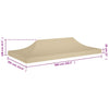 Juhlateltan katto 6x3 m beige 270 g/m²