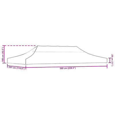 Viininpunainen juhlateltan katto Parthenia 6x3 m (270 g/m²)