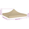 Juhlateltan katto 2x2 m beige 270 g/m²