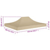 Juhlateltan katto 4x3 m beige 270 g/m²