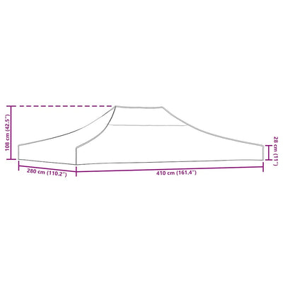 Vihreä juhlateltan katto Parthenia 4x3 m (270 g/m²)