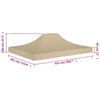 Juhlateltan katto 4,5x3 m beige 270 g/m²