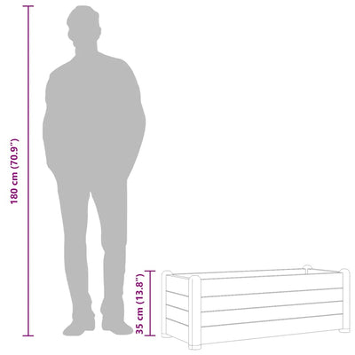 Antrasiitti korotettu kukkalaatikko Morozan 100x43x35cm (pp)