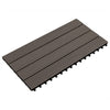 Terassilaatat 6 kpl WPC 60x30 cm 1,08 m² tummanruskea