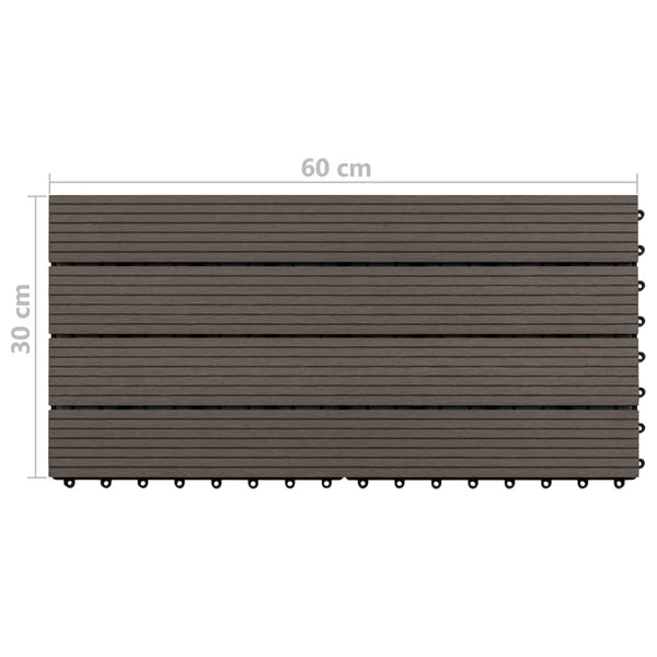 Tummanruskea terassilaatat Valodin 60x30cm (6 kpl, 1,08 m², wpc)