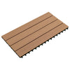 Terassilaatat 6 kpl WPC 60x30 cm 1,08 m² ruskea