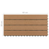 Terassilaatat 6 kpl WPC 60x30 cm 1,08 m² ruskea