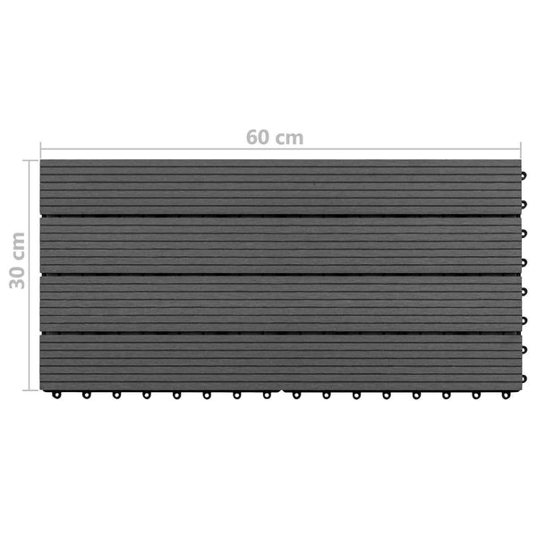 Laudat 6 kpl Musta 60 x 30 cm WPC