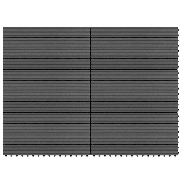 Laudat 6 kpl Musta 60 x 30 cm WPC