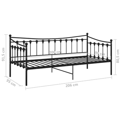 Sohvasängyn runko musta metalli 90x200 cm