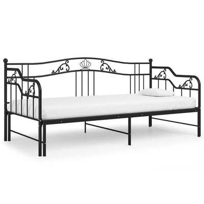 Vuodesohvan runko musta metalli 90x200 cm