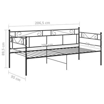 Sohvasängyn runko musta metalli 90x200 cm