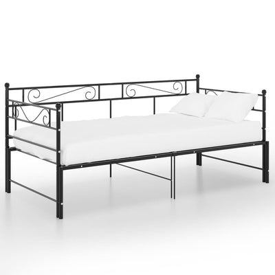 Vuodesohvan runko musta metalli 90x200 cm