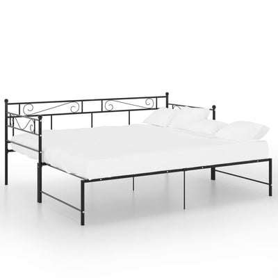 Vuodesohvan runko musta metalli 90x200 cm
