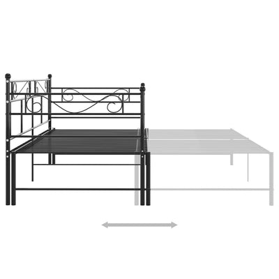 Vuodesohvan runko musta metalli 90x200 cm