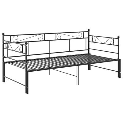 Vuodesohvan runko musta metalli 90x200 cm