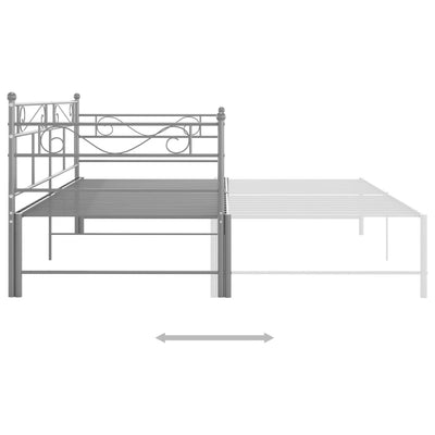 Vuodesohvan runko harmaa metalli 90x200 cm