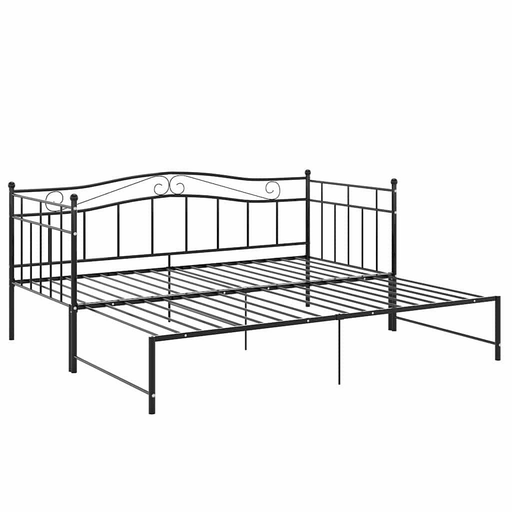 Vuodesohvan runko musta metalli 90x200 cm