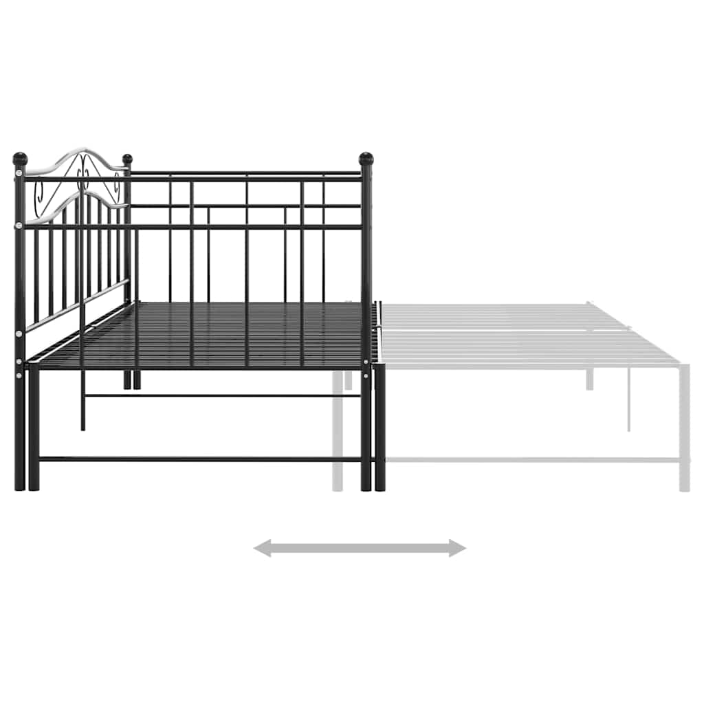 Vuodesohvan runko musta metalli 90x200 cm