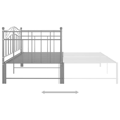 Vuodesohvan runko harmaa metalli 90x200 cm