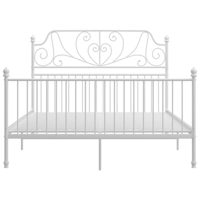 Valkoinen sängynrunko Melpomena 140x200cm (metalli)