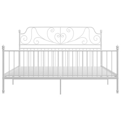 Valkoinen sängynrunko Melpomena 200x200cm (metalli)