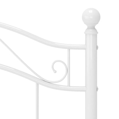 Valkoinen sängynrunko Dinul 90x200cm (metalli)