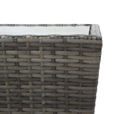 Harmaa 3-osainen bistrosarja Wan (polyrottinki ja karkaistu lasi)