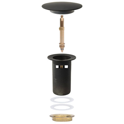 Musta vesilukko tulpalla ja ylivuodolla Franta 6,4x6,4x9,1cm