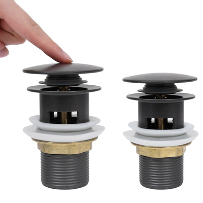 Harmaa vesilukko tulpalla ja ylivuodolla Franta 6,4x6,4x9,1cm